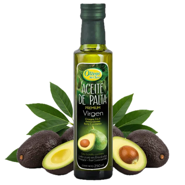 Aceite de Palta Virgen Olivos del Sur 250ml - Botella de vidrio oscuro